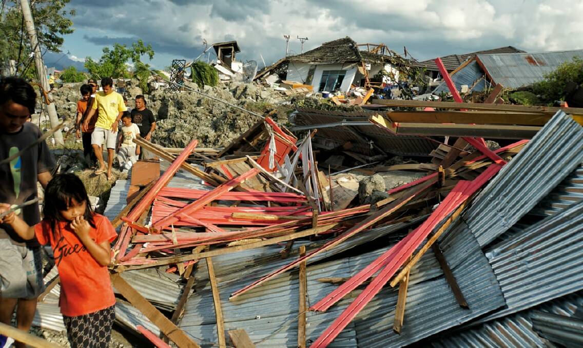 Destroyed houses in Petobo, on the outskirts of Palu. Photo: Amilia Rosa