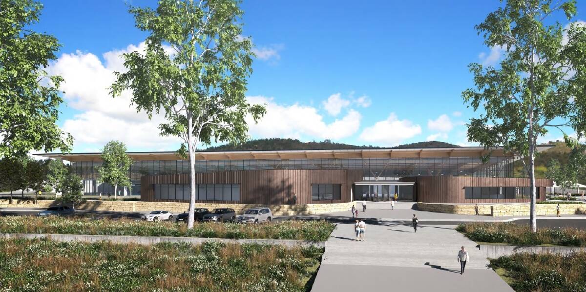 Artists impressions of the new Stromlo pool, which will include a gym and splash park. Photo: Supplied