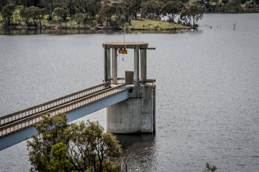Major safety reviews are underway on the Googong Dam (pictured) and three other large dams in the ACT. Photo: Karleen Minney