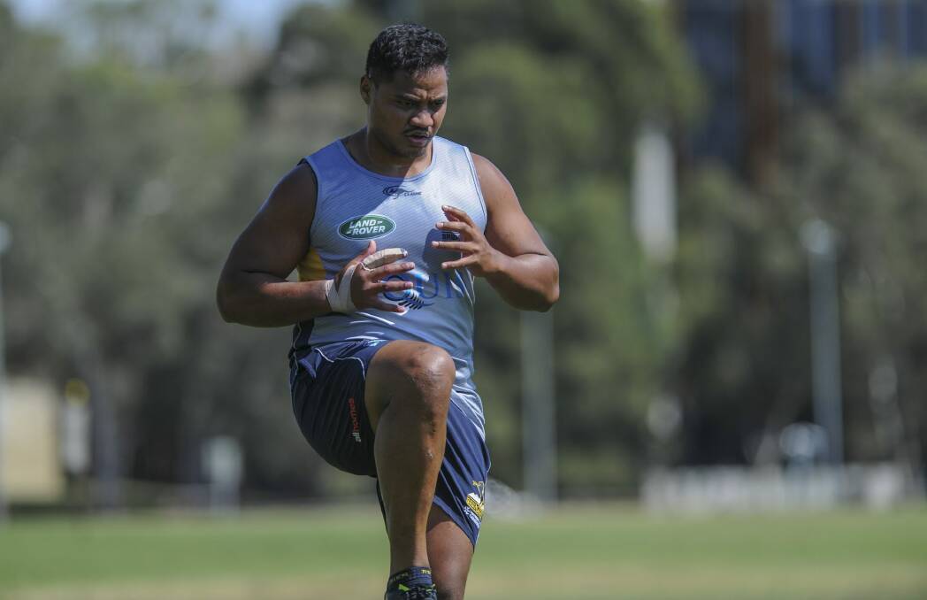 Ita Vaea has been ruled out of the Brumbies' trip to Perth, but is expected to travel with the team to South Africa. Photo: Graham Tidy