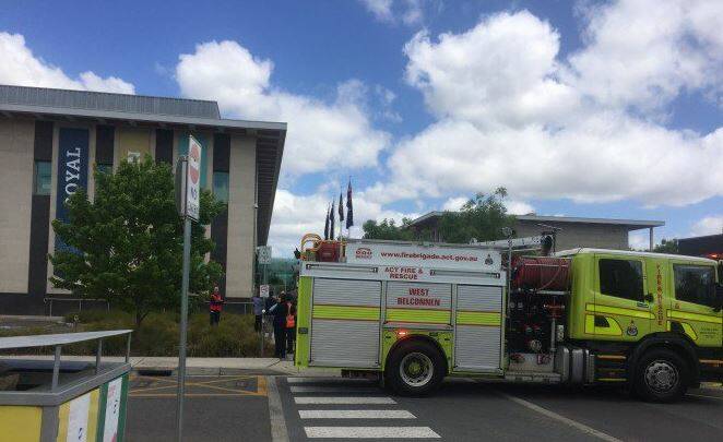 About 100 people were evacuated from the Royal Australian Mint on Wednesday morning.  Photo: ACT Emergency Services Agency