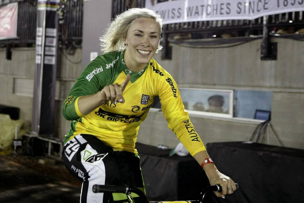 Smiling again: Caroline Buchanan won her first race since a life-changing crash. Photo: AP