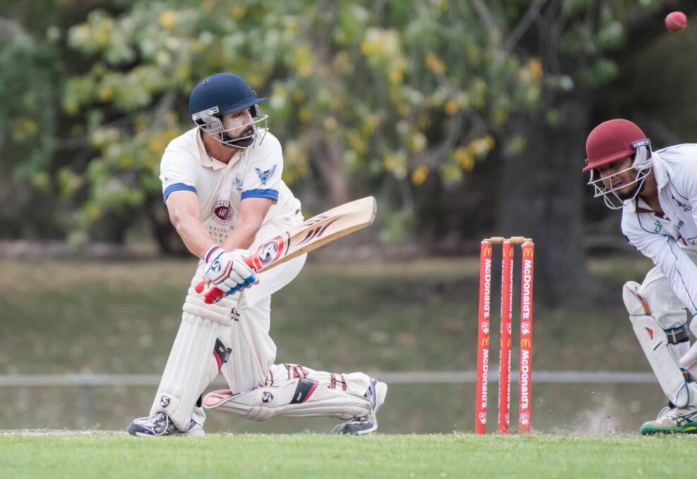 ANU batsman Sid Sharma in action. Photo: Elesa Kurtz