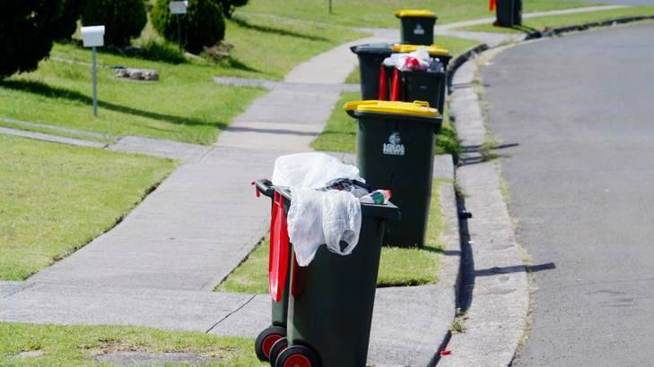 Canberra residents with uncollected household garbage have been told to remain patient as extra collections are being scheduled. Photo: Wayne Venables