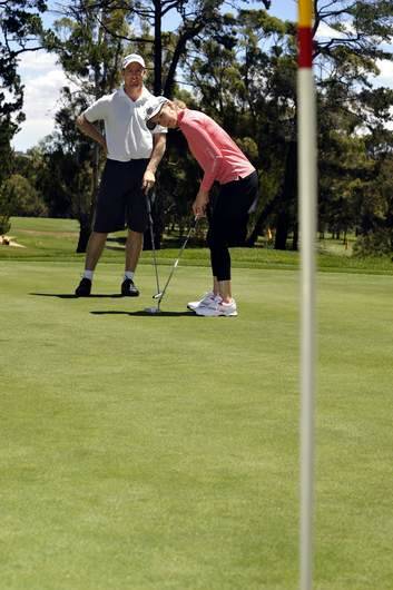 Canberra golfers Chris and Nikki Campbell. Photo: Gary Schafer