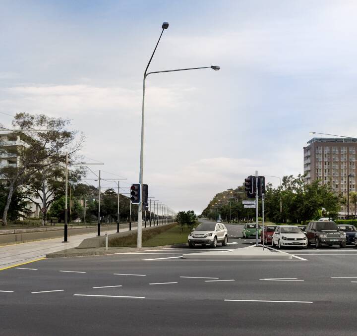 An artist's impression of Northbourne Avenue after the construction of light rail Photo: Supplied