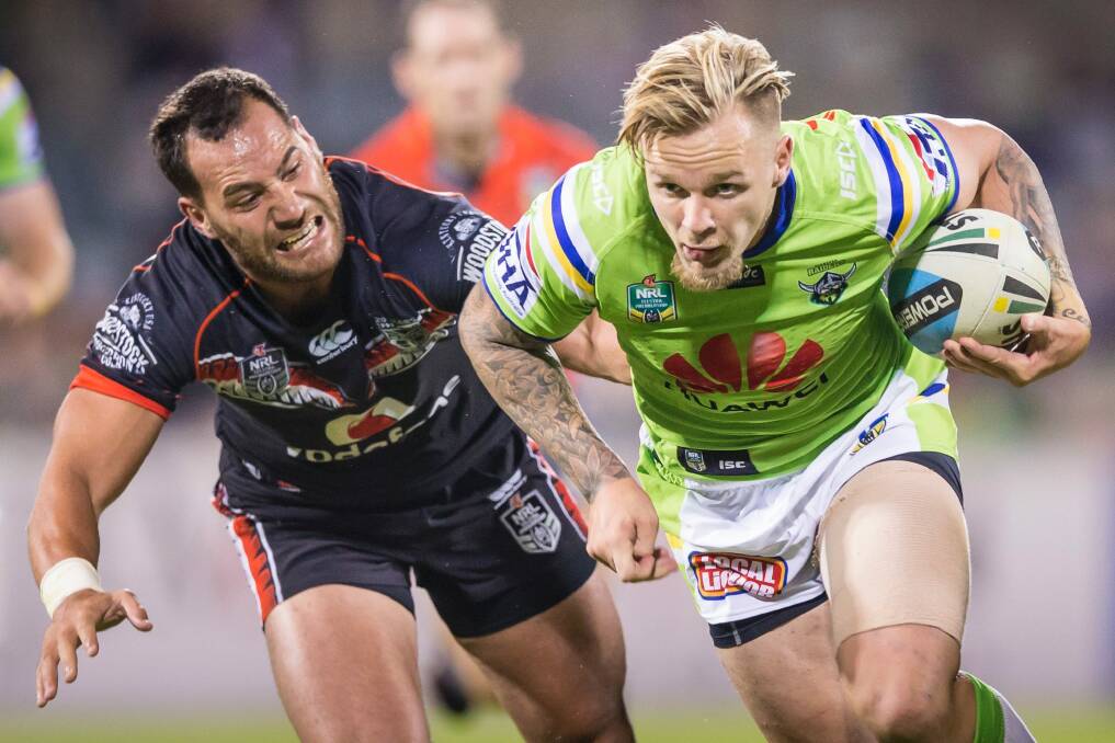 Canberra's Blake Austin takes on his old team the Wests Tigers this week.  Photo: Matt Bedford