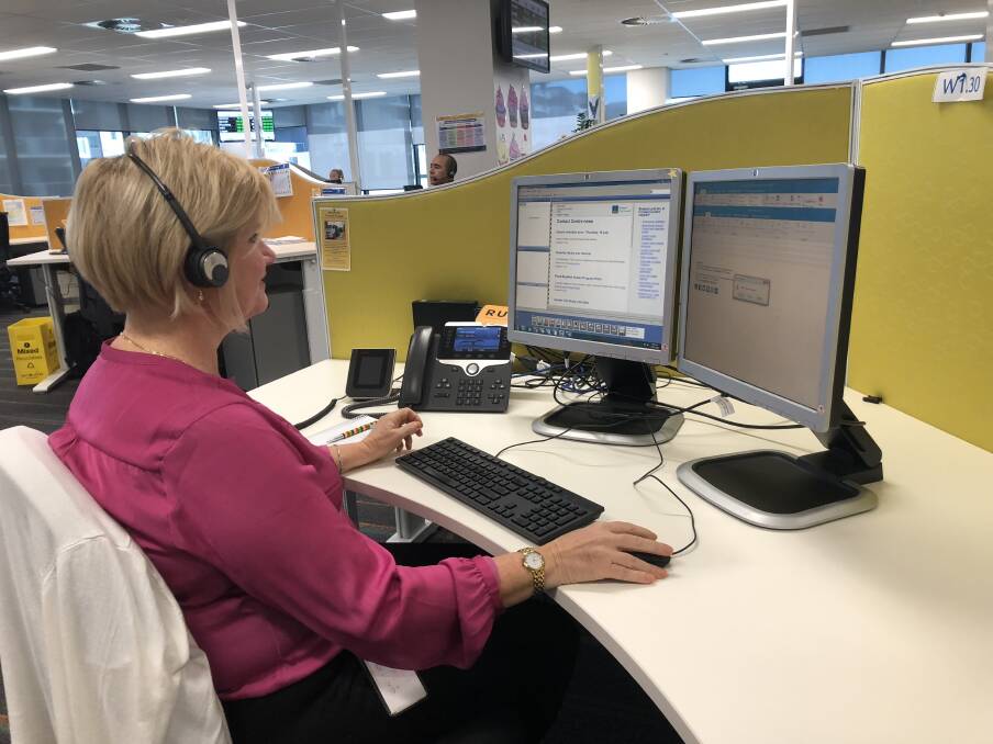 Brisbane City Council contact centre consultant Susan Pyke is one of 260 people hired to staff the council's contact centre. Photo: Ruth McCosker