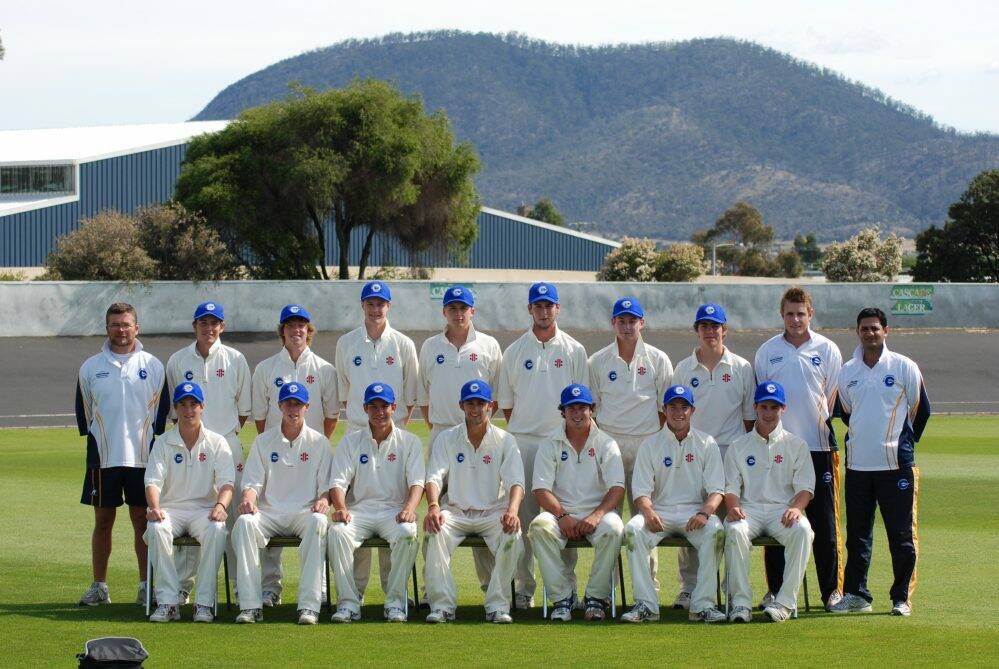 Nathan Lyon, front and centre, captains the ACT under-19s team. Photo: Supplied