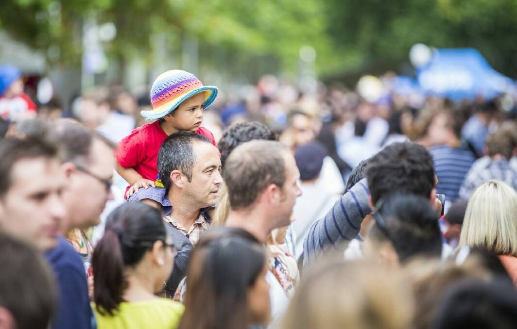 Crowds at the National Multicultural Festival in February. Photo: Matt Bedford