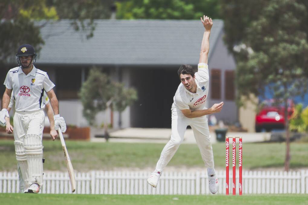 Pat Cummins bowled 11 overs for the Comets on Tuesday. Photo: Jamila Toderas
