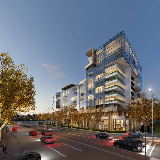 An artists' rendering of the proposed buildings from the corner of Cooyong Street and Ainslie Avenue. Photo: Supplied