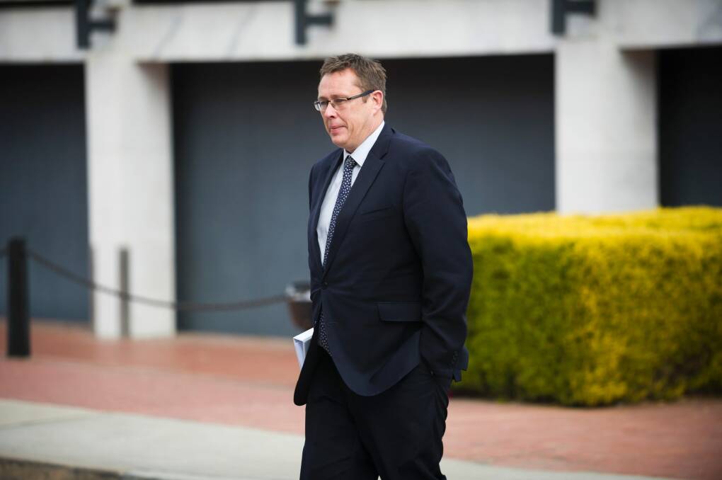 Defence lawyer Tim Sharman representing the student charged with the ANU baseball bat attack. Photo: Dion Georgopoulos