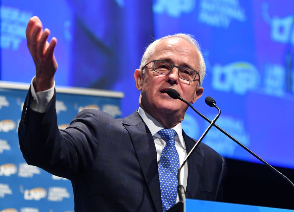 Malcolm Turnbull let rip at the RNA Showgrounds in Brisbane on Saturday, attacking Labor and its leader Bill Shorten. Photo: Darren England - AAP