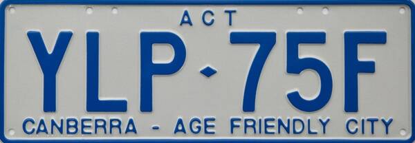 There are currently 1964 Canberrans driving around with "Canberra – Age friendly city" number plates. Photo: Lannon Harley/ ACT Government
