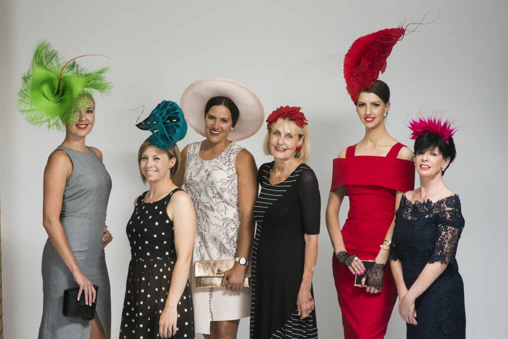 Keen for a win: Fashions in the field hopefuls (From left) Steph Davies, Jade Sargent, Kate Speldewinde, Christine Waring, Alice Anderson and Cynthia Jones-Bryson.  Photo: Rohan Thomson