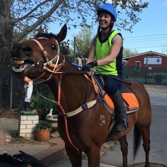 Canberra track work rider Riharna Thomson grew up in the small town of Walcha and attended school in Armidale. Photo: Facebook