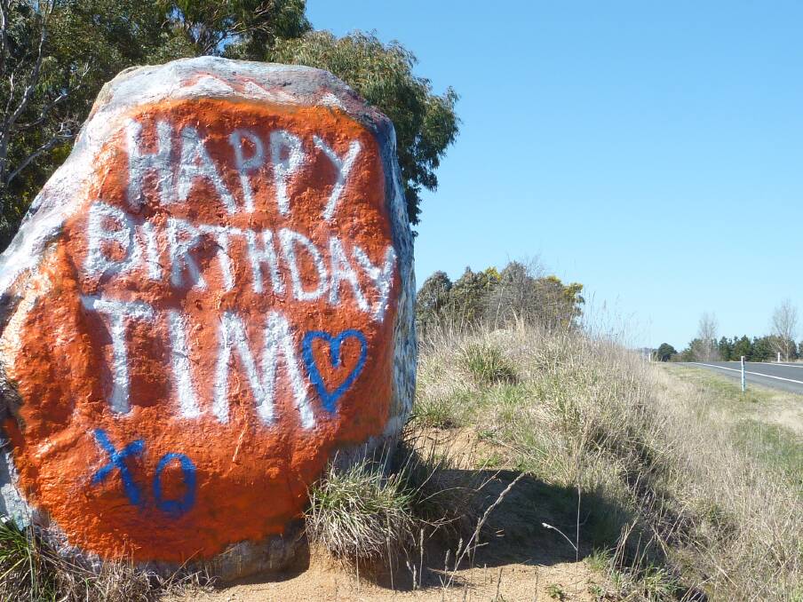 Have you written on Braidwood’s birthday rock? Photo: Tim the Yowie Man