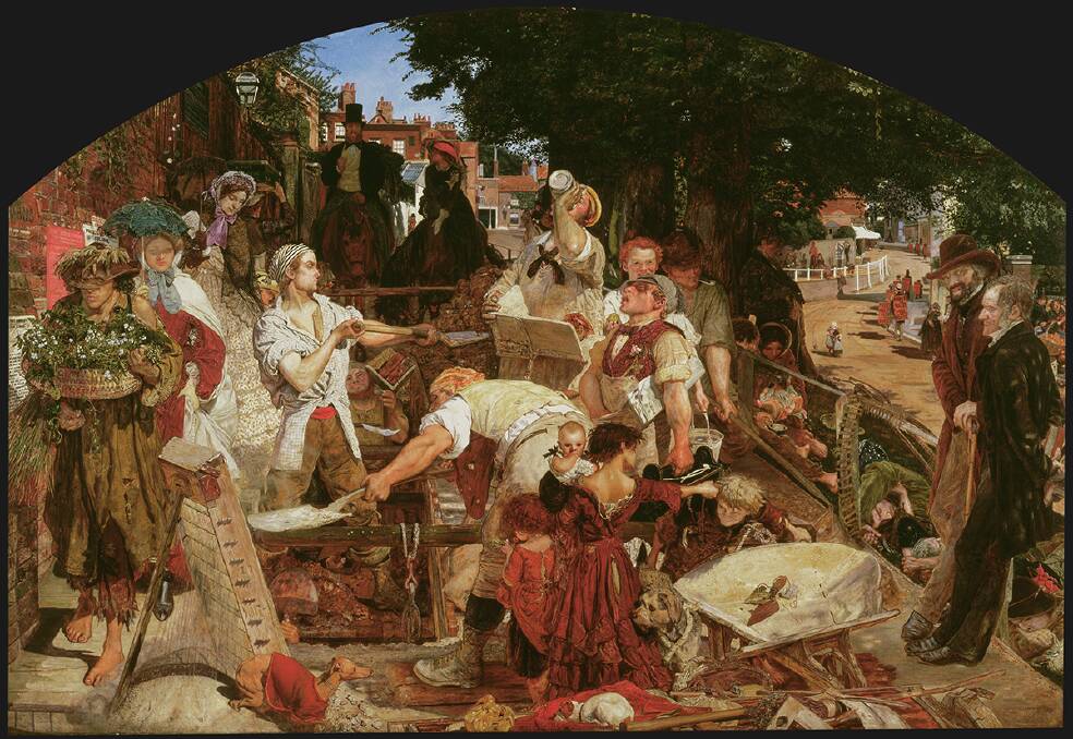 Ford Madox Brown, 'Work', 1852–65, oil on canvas, 137 x 197.3cm . Purchased 1885, Manchester Art Gallery. Photo: Supplied