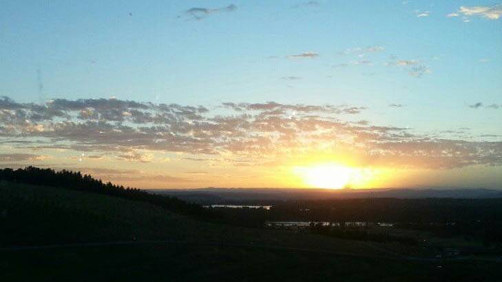 Sunrise at the opening of the National Canberra Arboretum. Photo: Hamish Boland-Rudder