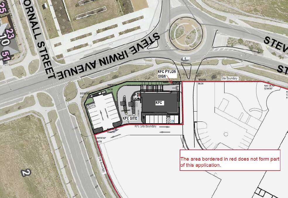 A map showing where the proposed fast food restaurant would be constructed. Photo: Supplied