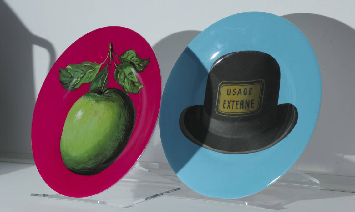 Magritte plates at the NGA pop up shop. Photo: Graham Tidy