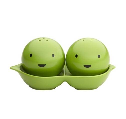 Peas in a pod salt and pepper shakers. Photo: Supplied