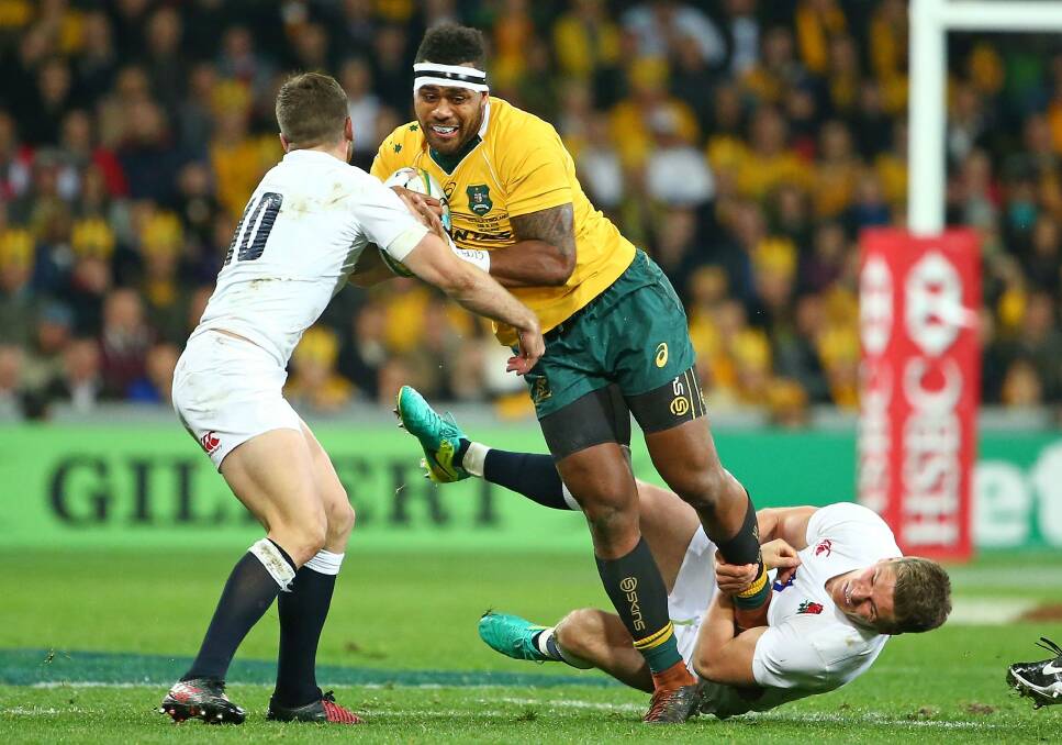 Well held: Samu Kerevi looks for a gap in Melbourne. Photo: Getty Images 