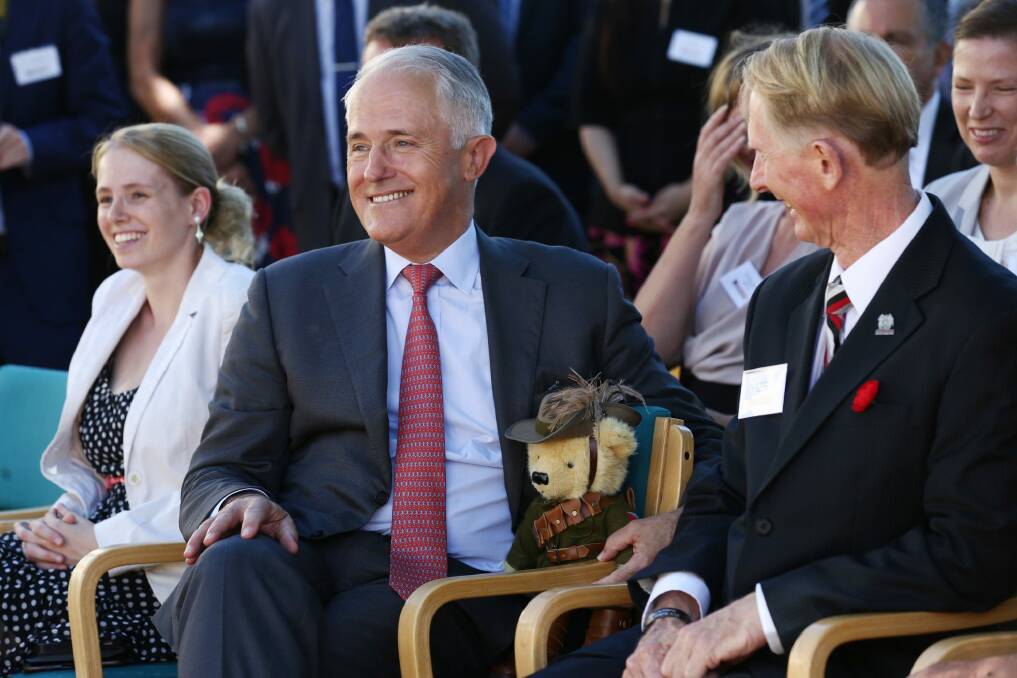 Prime Minister Malcolm Turnbull and Hugh Poate. Photo: Andrew Meares