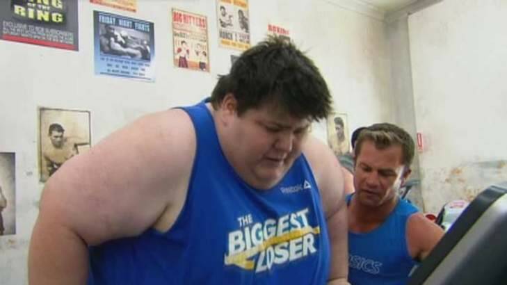 The Biggest Loser contestant Kevin with trainer Shannan. Photo: Supplied