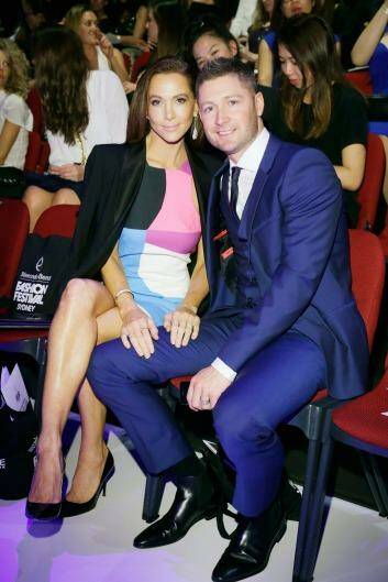 Kyly and Michael Clarke front row at Sydney Fashion Festival. Photo: Getty Images