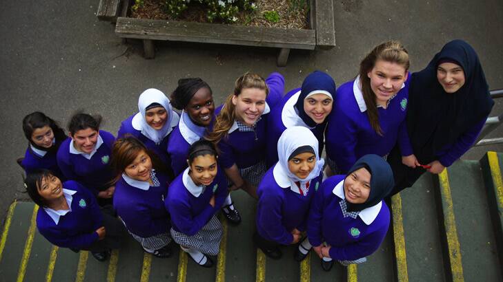 Better days ... Students from Preston Girls Secondary College, pictured in 2010. Photo: Rodger Cummins