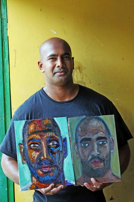 Self-portrait: Myuran Sukumaran, who is on death row in an Indonesian prison. Photo: Jason Childs