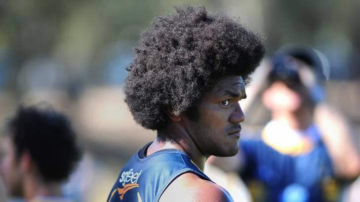 Brumbies player Henry Speight sporting an afro. Photo: Katherine Griffiths