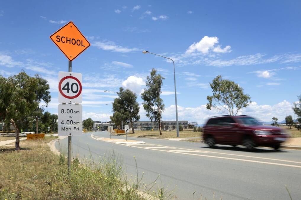 The ACT Government is looking at a number of measures to reduce speeds around high-risk schools. Photo: Jeffrey Chan