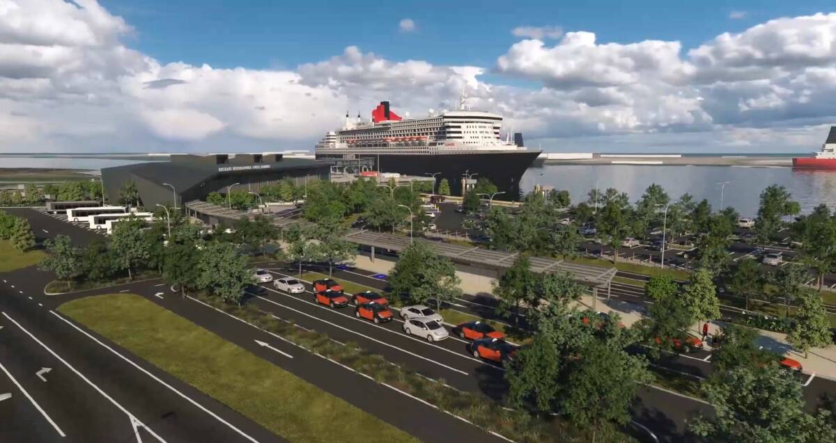 The cruise terminal planned for Luggage Point. Photo: Port of Brisbane