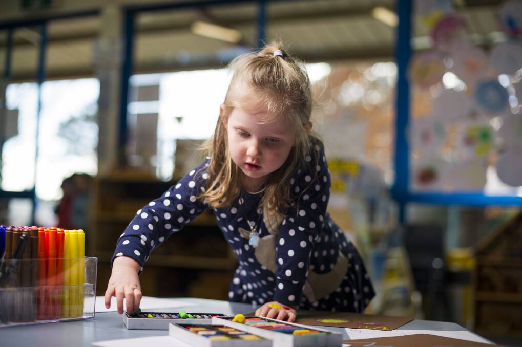 Annabelle Potts at her beloved Miles Franklin Preschool.  Photo: Dion Georgopoulos