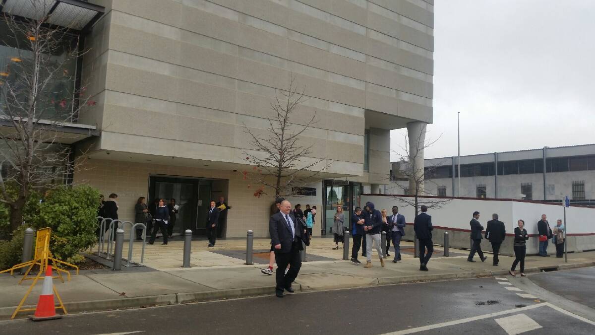 The ACT Magistrates Court was evacuated on Thursday afternoon. Photo: Megan Gorrey