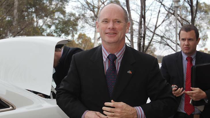Queensland Premier Campbell Newman arrives at Parliament House for the Council of Australian Governments (COAG) meeting in Canberra Photo: Alex Ellinghausen / Fairfax