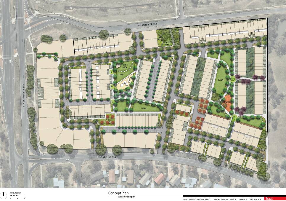 The revised plan for the Weston Creek site. Photo: Village Building Company