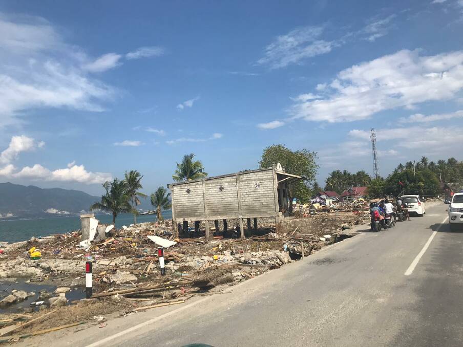 The tsunami left very little standing at Talise beach, Palu. Photo: Amilia Rosa