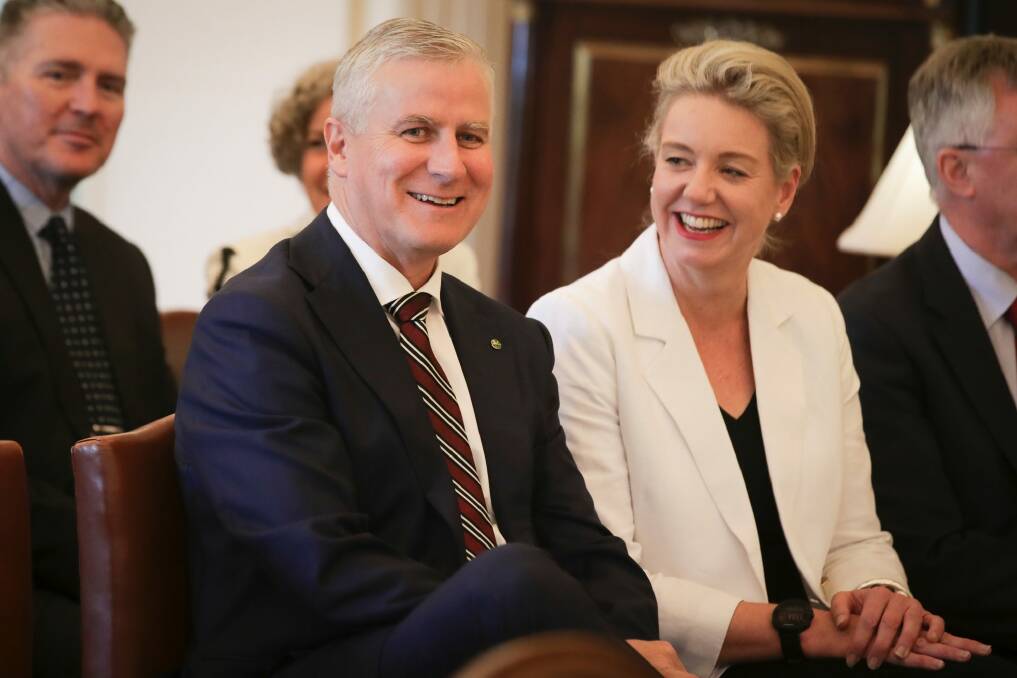 Deputy Prime Minister Michael McCormack and Decentralisation Minister Bridget McKenzie made the announcement in Coffs Harbour today. Photo: Alex Ellinghausen