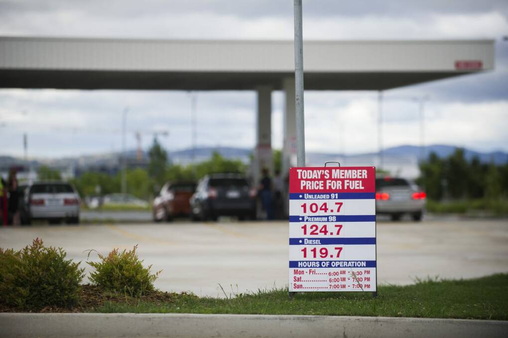 After hitting 97.7c a litre on Tuesday, Costco's price had bounced back to 104.7c a litre on Wednesday. Photo: Rohan Thomson
