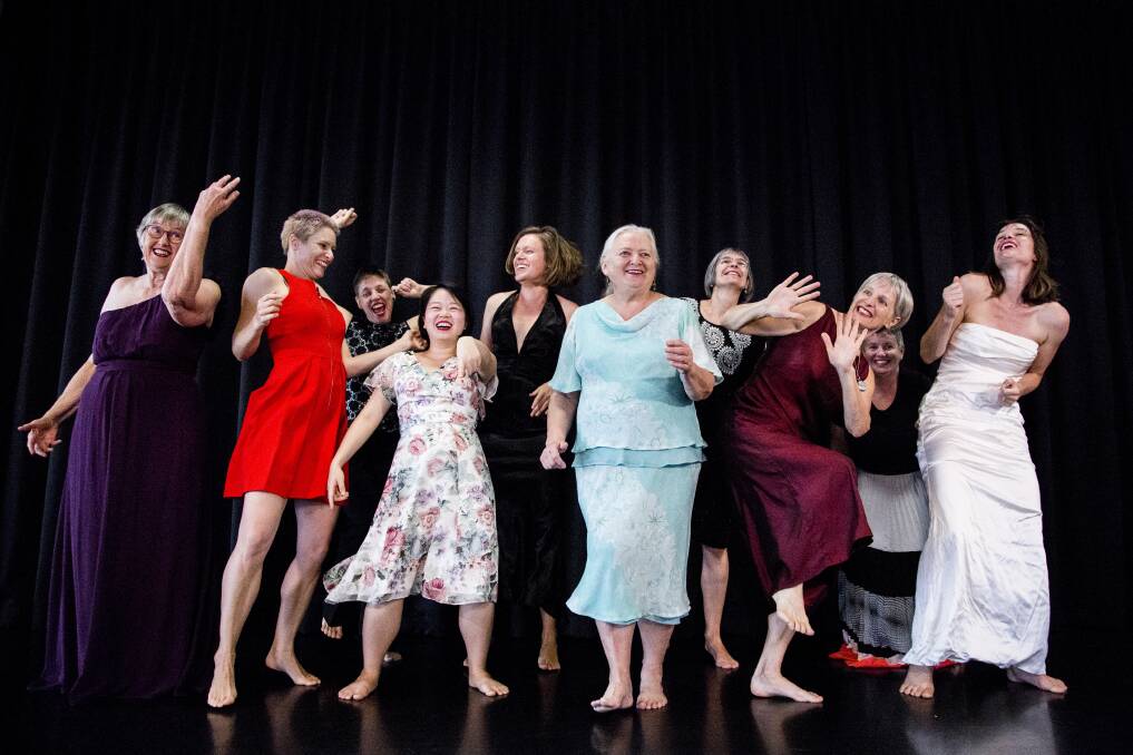 Participants in <i>Happiness Is ....</i>,  the finale of Canberra Dance Theatre's 2018 production of the same name.  Photo: Supplied