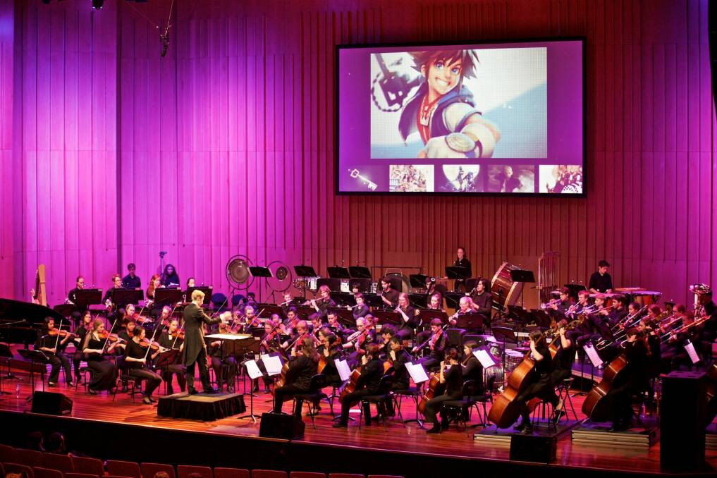 <i>Game On!</i> saw Canberra Youth Orchestra, conducted by Leonard Weiss, explore the digital-fantasy world.  Photo: William Hall