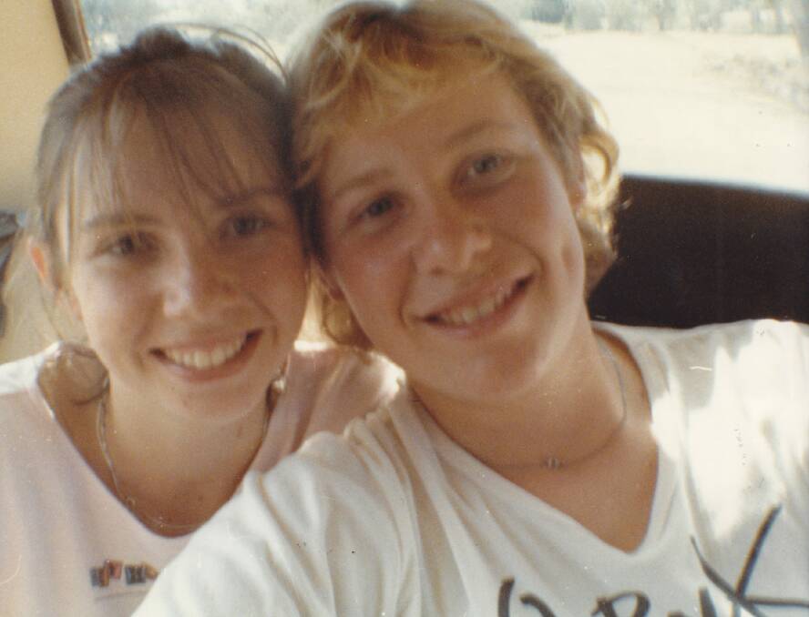 Author Melissa Pouliot, left, with her cousin Ursula Barwick, who went missing in 1987, aged 17.