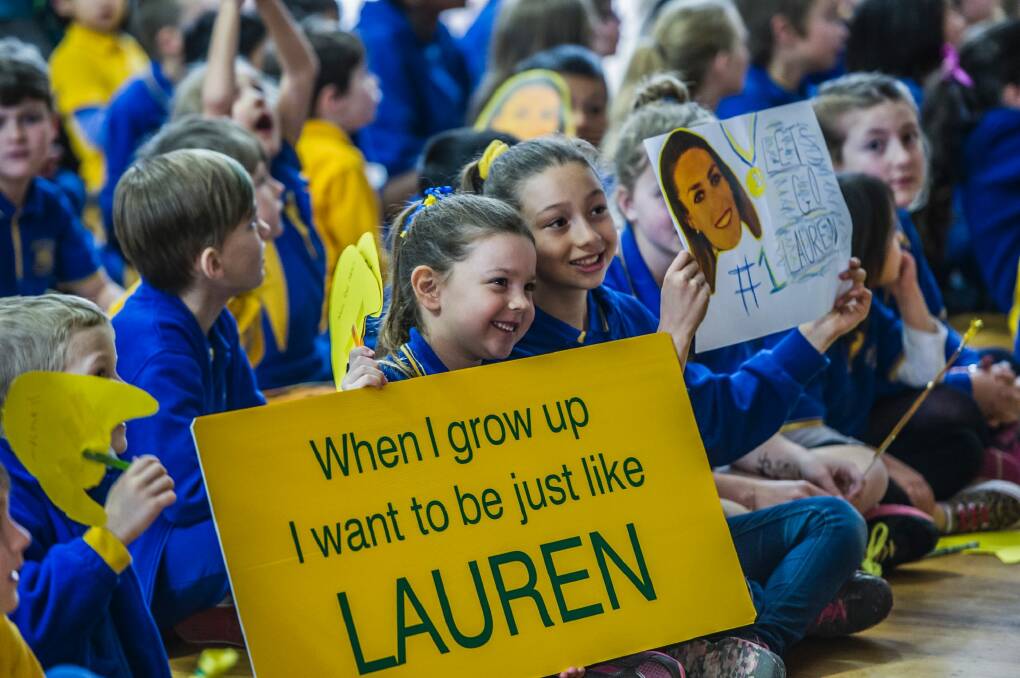Lauren Wells has turned her attention to inspiring the students at Giralang Primary. Photo: Karleen Minney