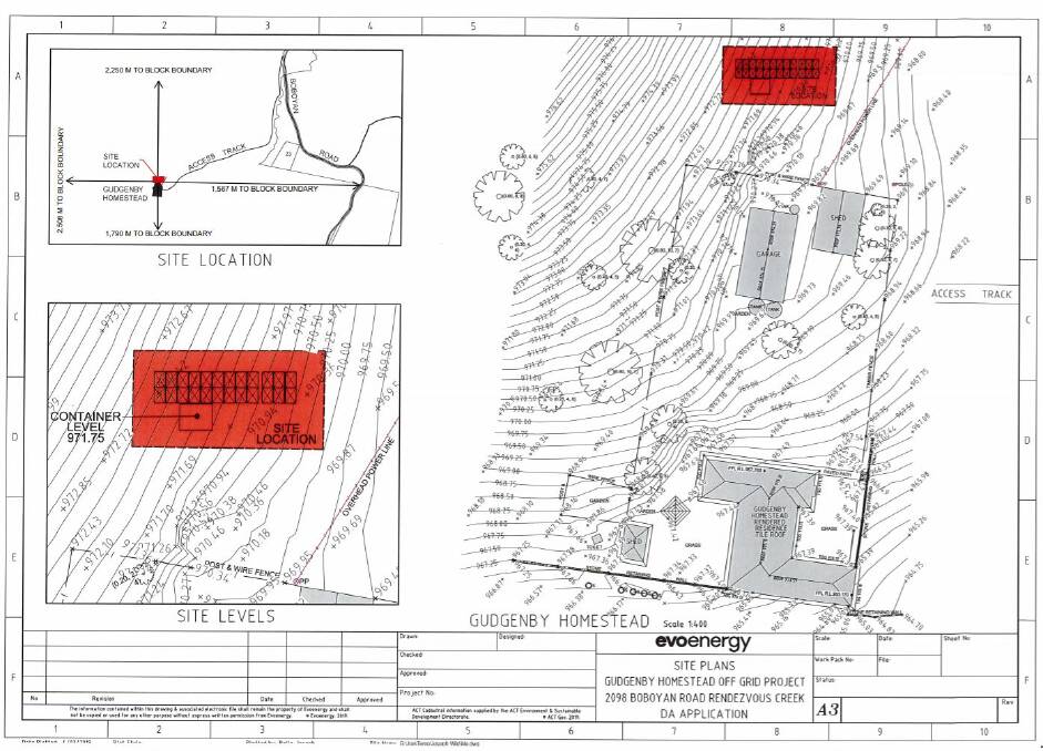Documents from the application which show the homestead in relation to the site (in red). Photo: Supplied.