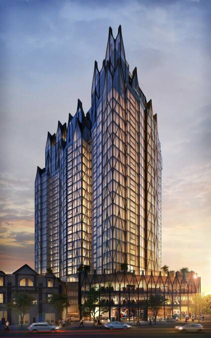 Majella lodged a development application in March 2017 proposing a 27 -storey residential tower at the Broadway Hotel site. Photo: Supplied