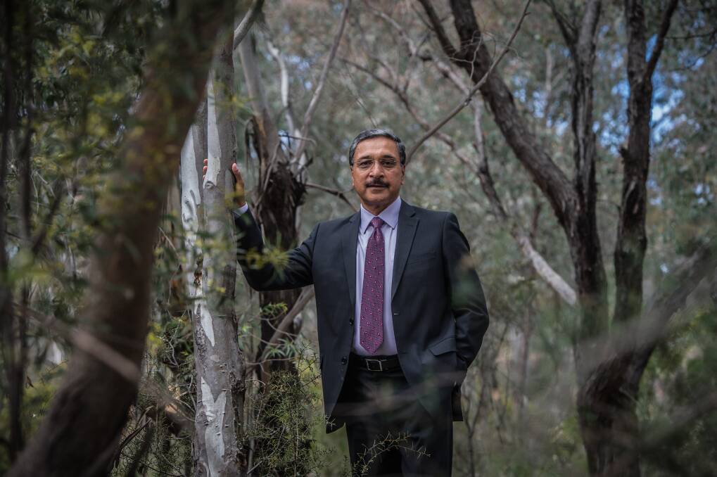 Vice-chancellor Deep Saini is hoping to lead the University of Canberra out of the woods, after losing almost $2 million in federal funding this year and bigger reductions on the horizon.  Photo: Karleen Minney
